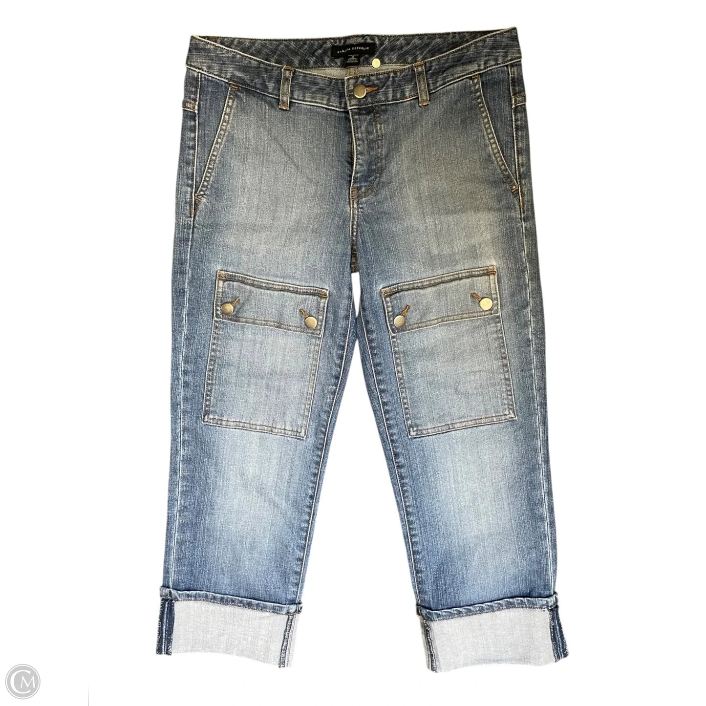 Jeans Cropped By Banana Republic In Blue, Size: 8