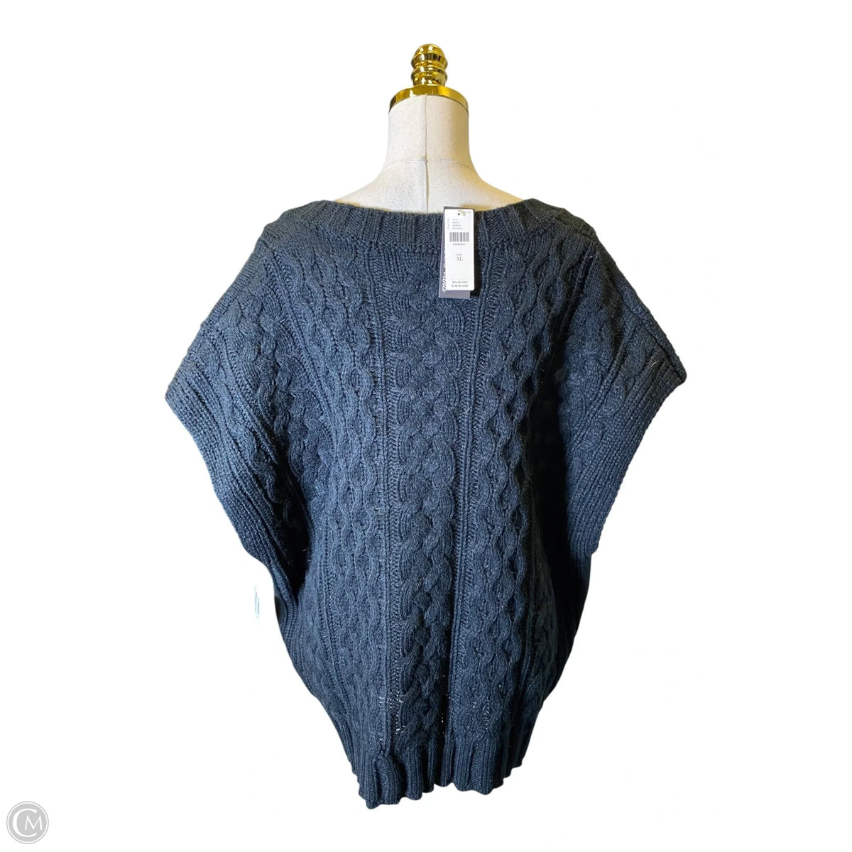 Vest Sweater By Lea & Viola In Black, Size: Xl