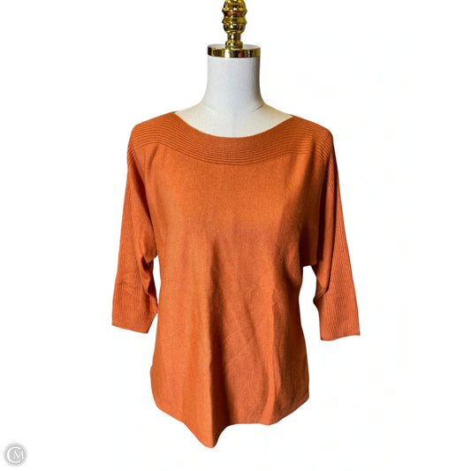 Top 3/4 Sleeve By Chicos In Orange, Size: S