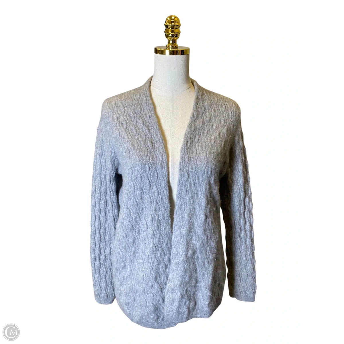 Sweater Cardigan Cashmere By Garnet Hill In Grey, Size: M
