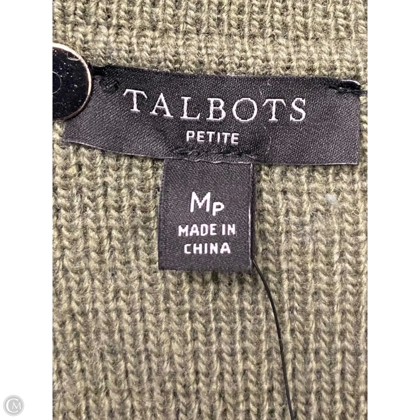 Sweater Cardigan By Talbots In Green, Size: Mp