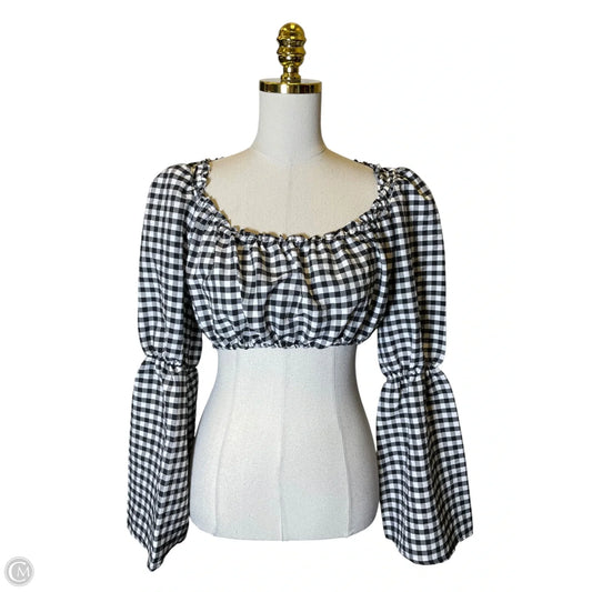 Top Long Sleeve By Top Shop In Black & White, Size: 4