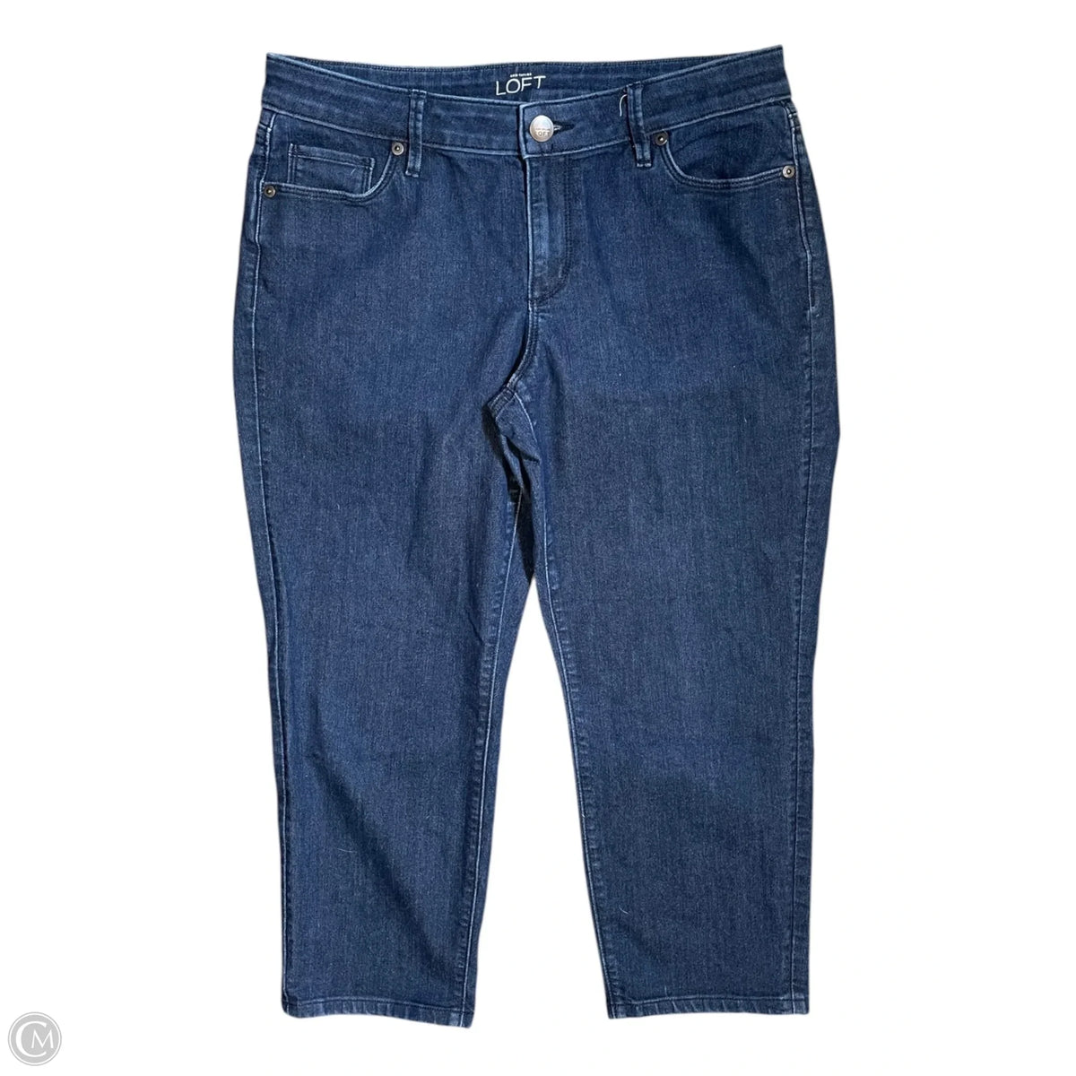 Jeans Cropped By Loft In Blue Denim, Size: 10