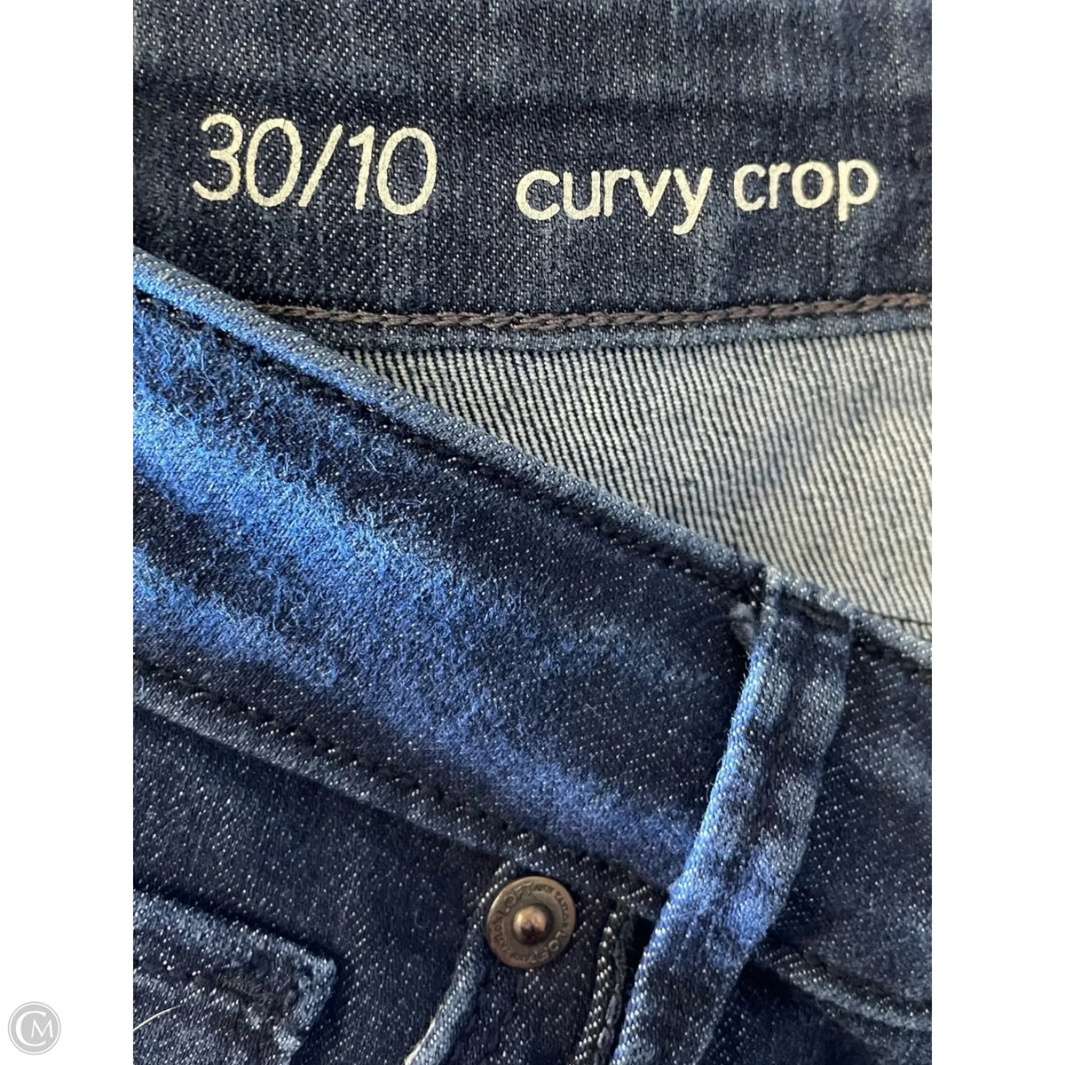 Jeans Cropped By Loft In Blue Denim, Size: 10