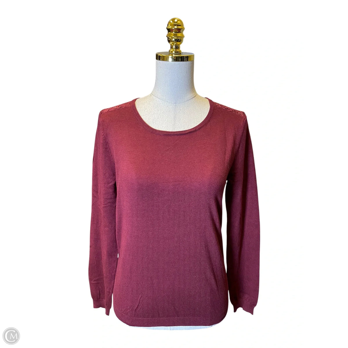 Top Long Sleeve By Mng In Maroon, Size: S