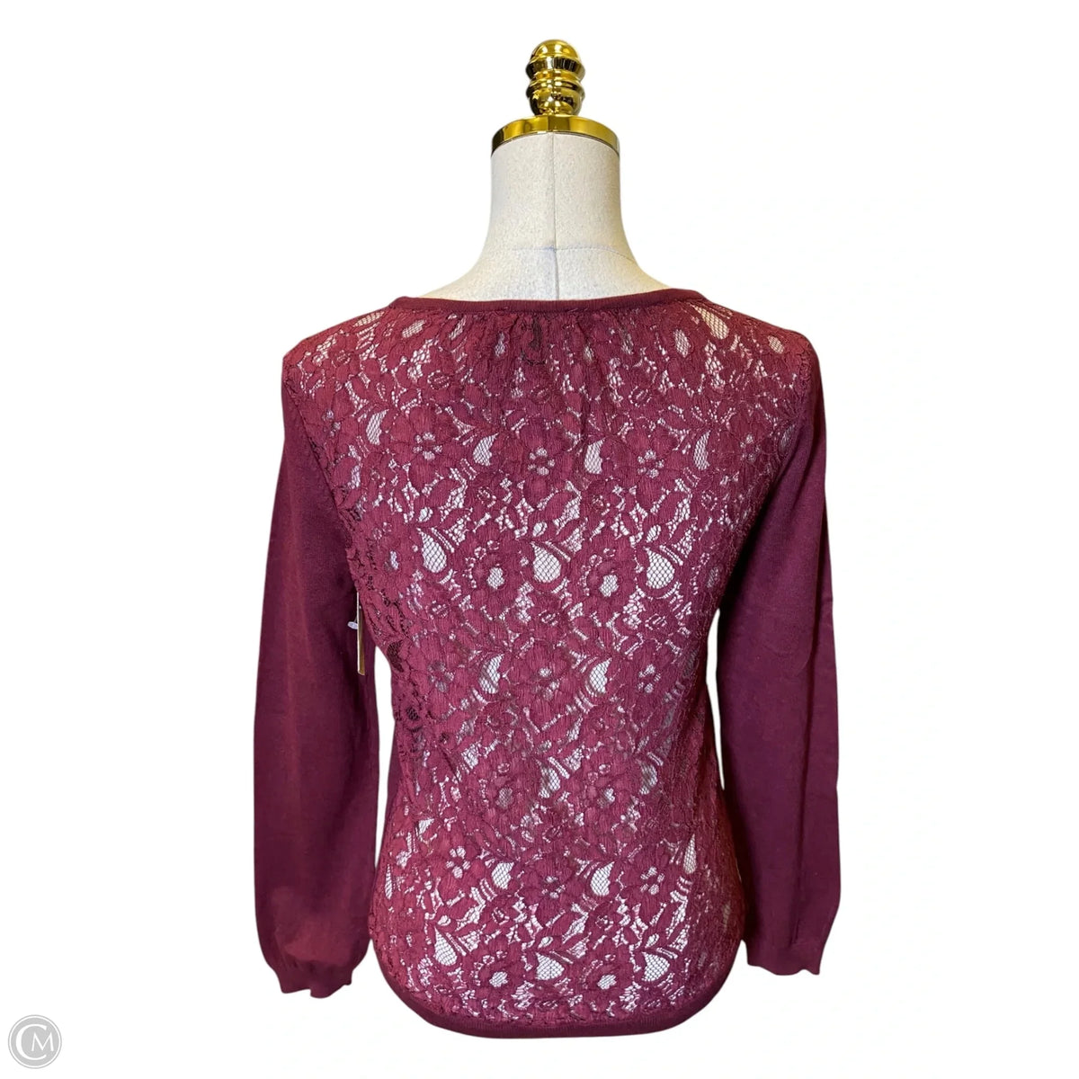 Top Long Sleeve By Mng In Maroon, Size: S