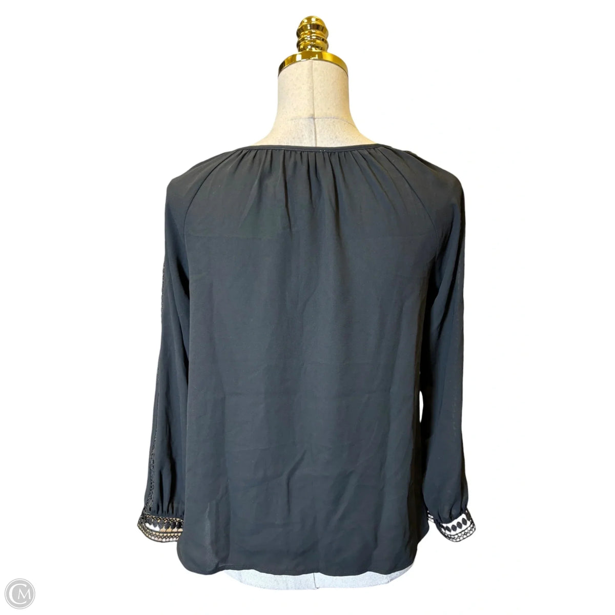 Blouse Long Sleeve By Loft In Black, Size: Xsp