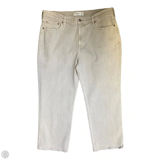 Jeans Wide Leg By Abercrombie And Fitch In Tan, Size: 12