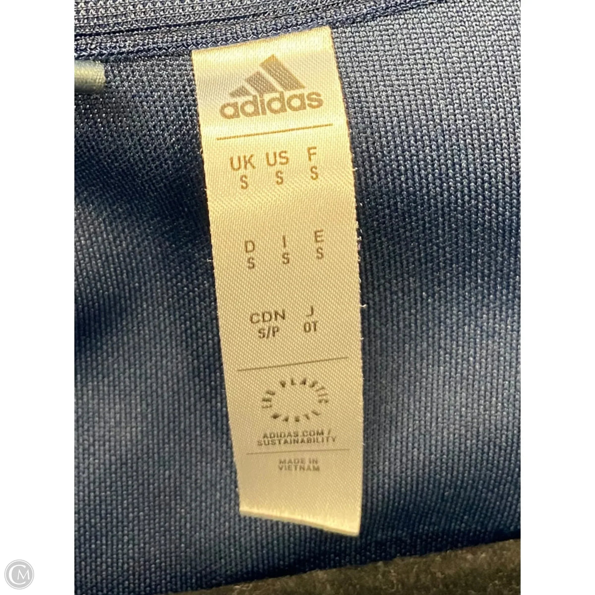 Athletic Jacket By Adidas In Blue, Size: S