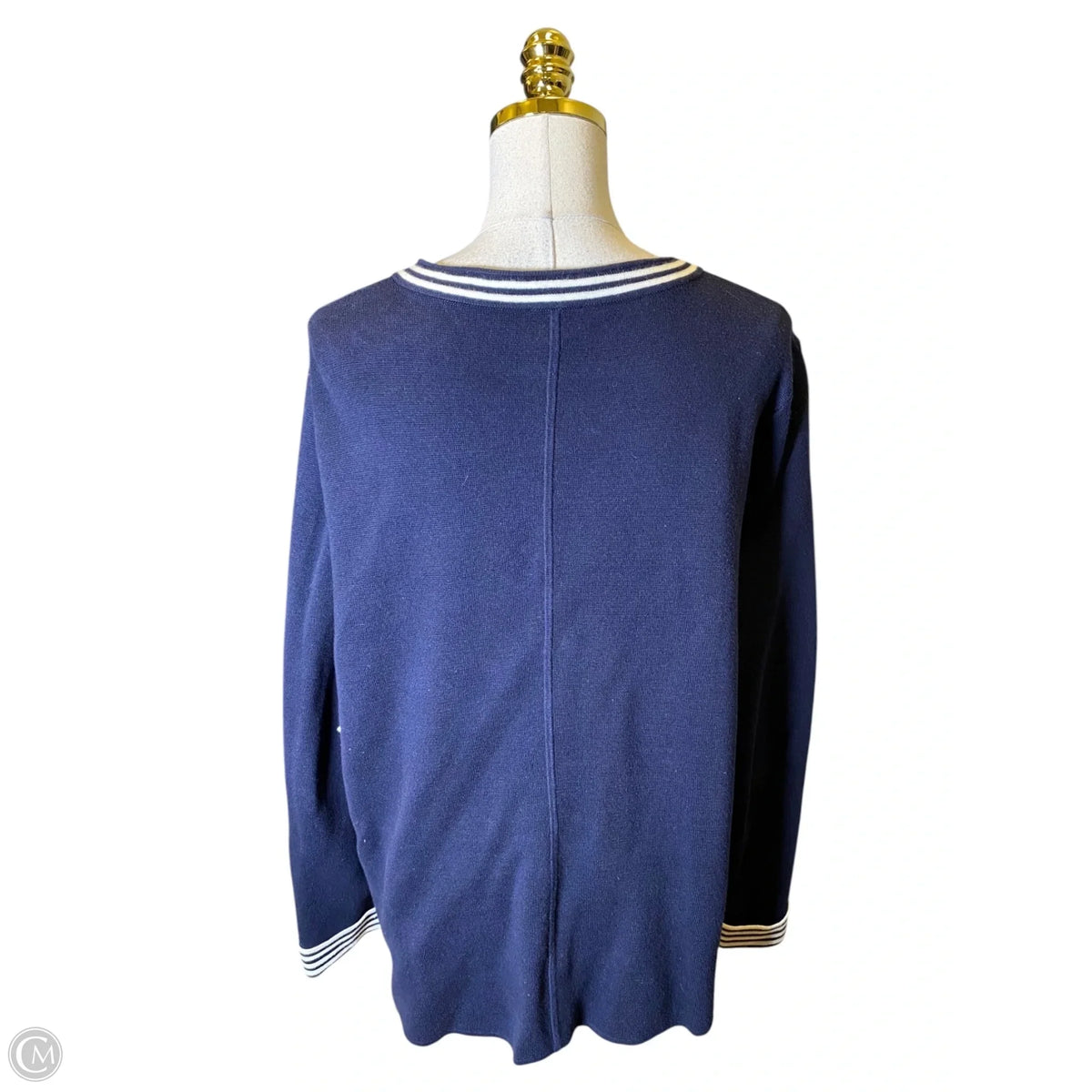 Cardigan By Talbots In Blue & White, Size: 2x