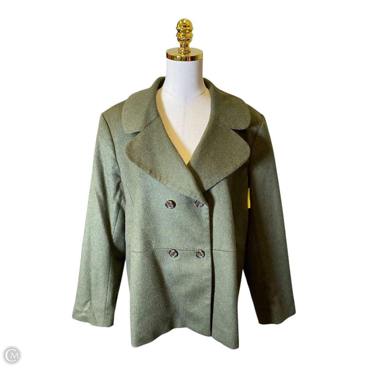 Coat Peacoat By Talbots In Green, Size: 18