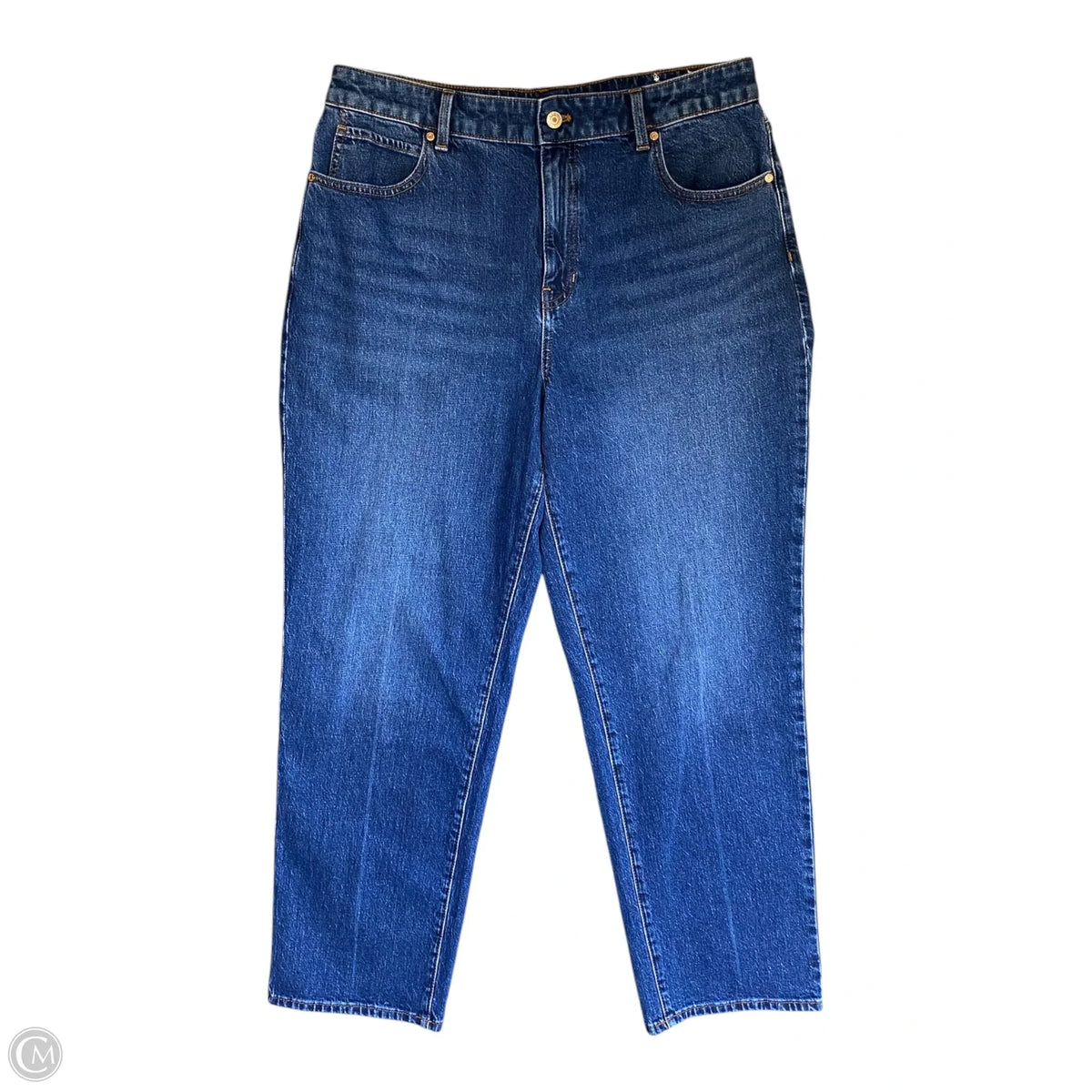 Jeans Straight By Talbots In Blue Denim, Size: 14