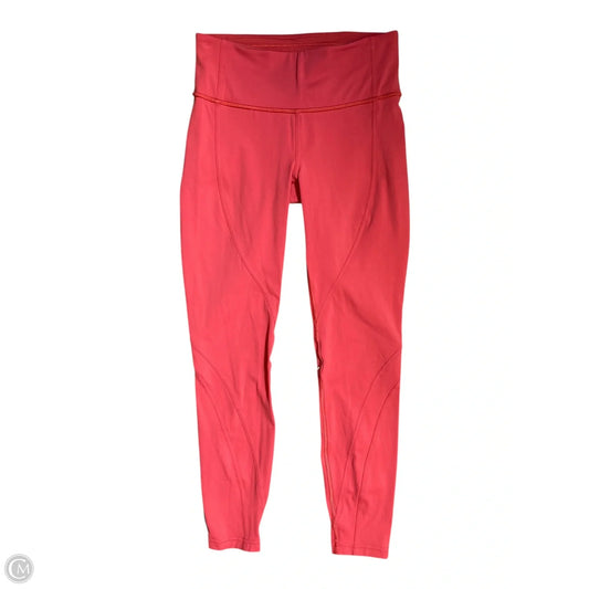 Athletic Leggings By Lululemon In Coral, Size: 4