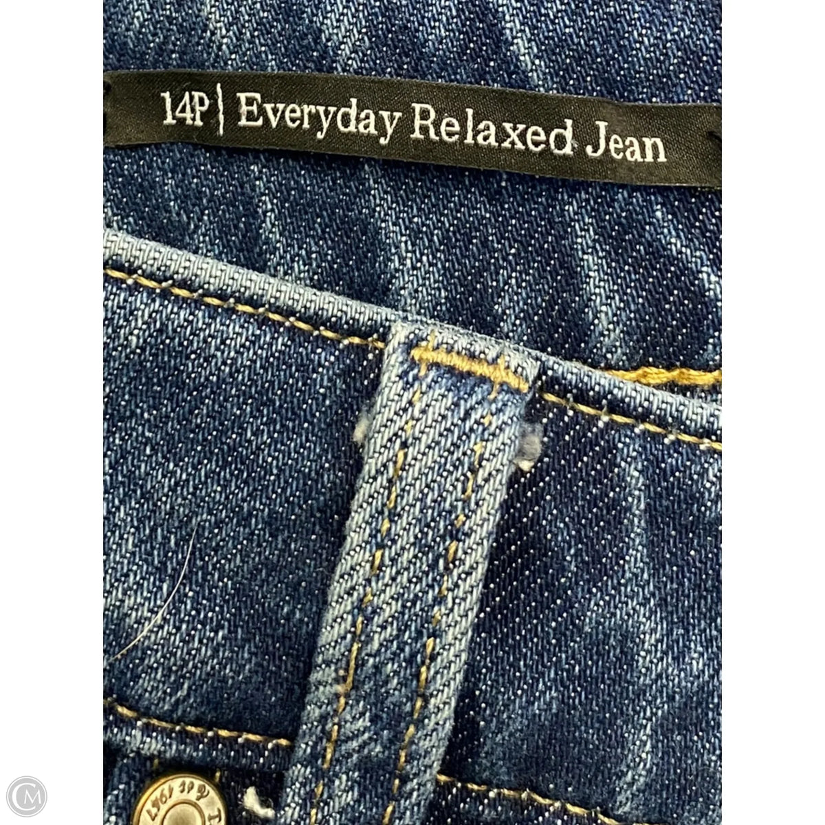 Jeans Straight By Talbots In Blue Denim, Size: 14