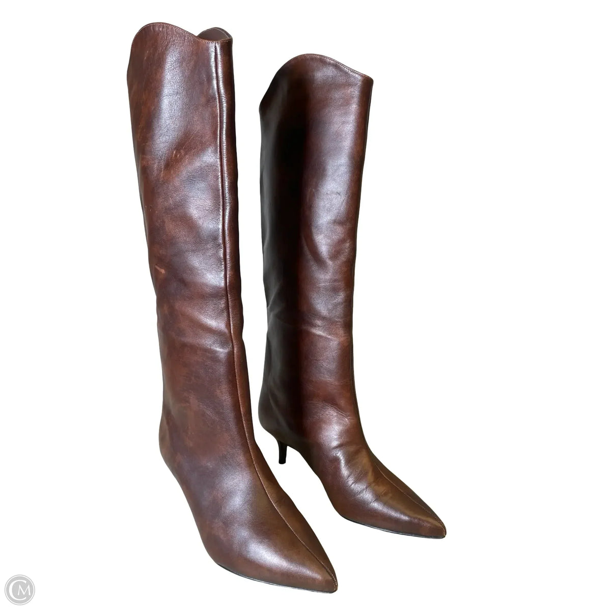 Boots Knee Heels By Schutz In Brown, Size: 8