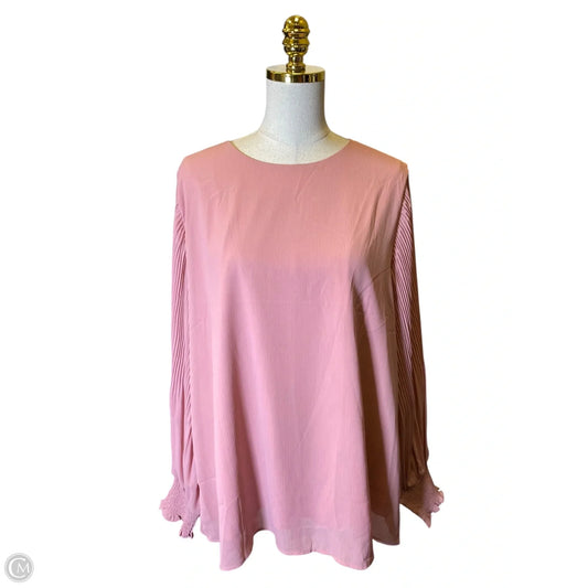 Blouse Long Sleeve By Clothes Mentor In Pink, Size: 2x
