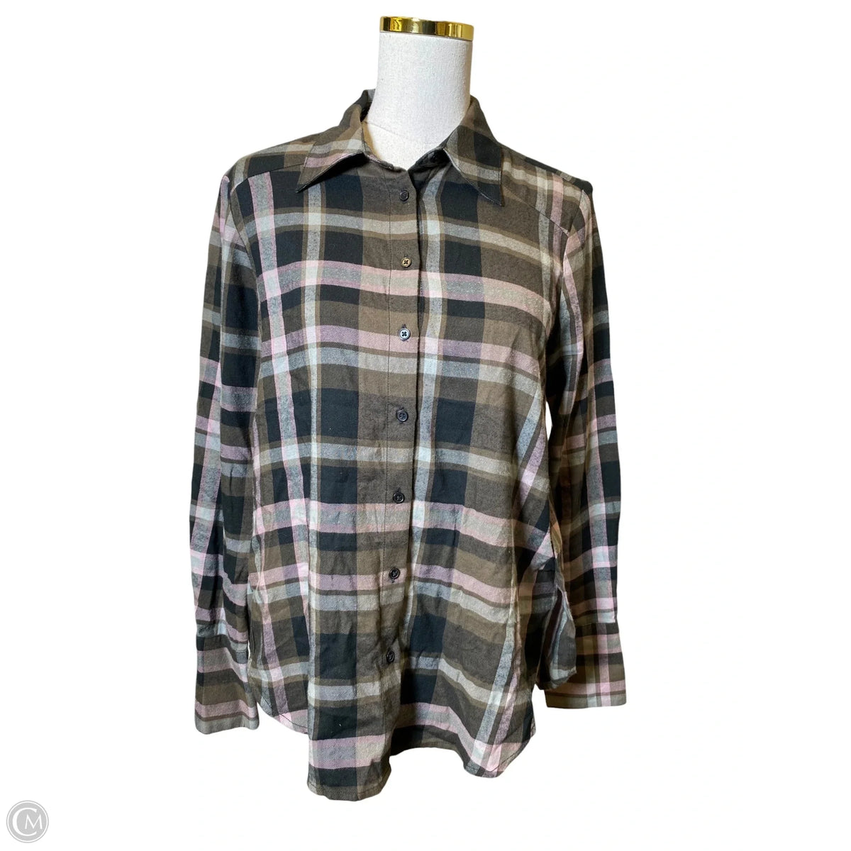 Top Long Sleeve By Paige In Plaid Pattern, Size: S