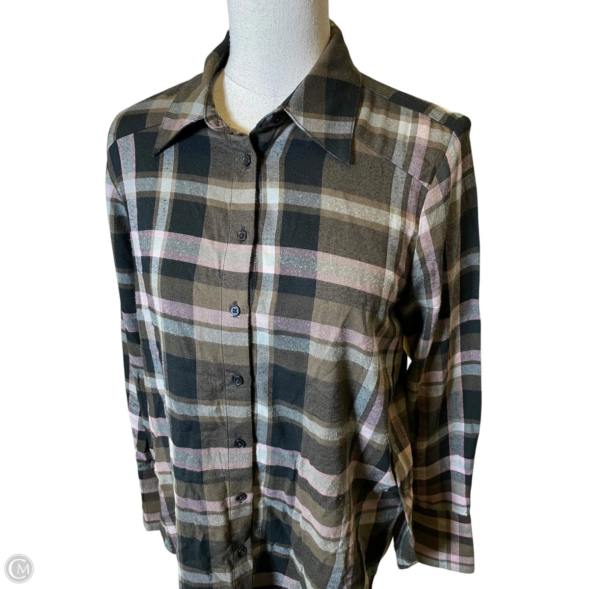 Top Long Sleeve By Paige In Plaid Pattern, Size: S