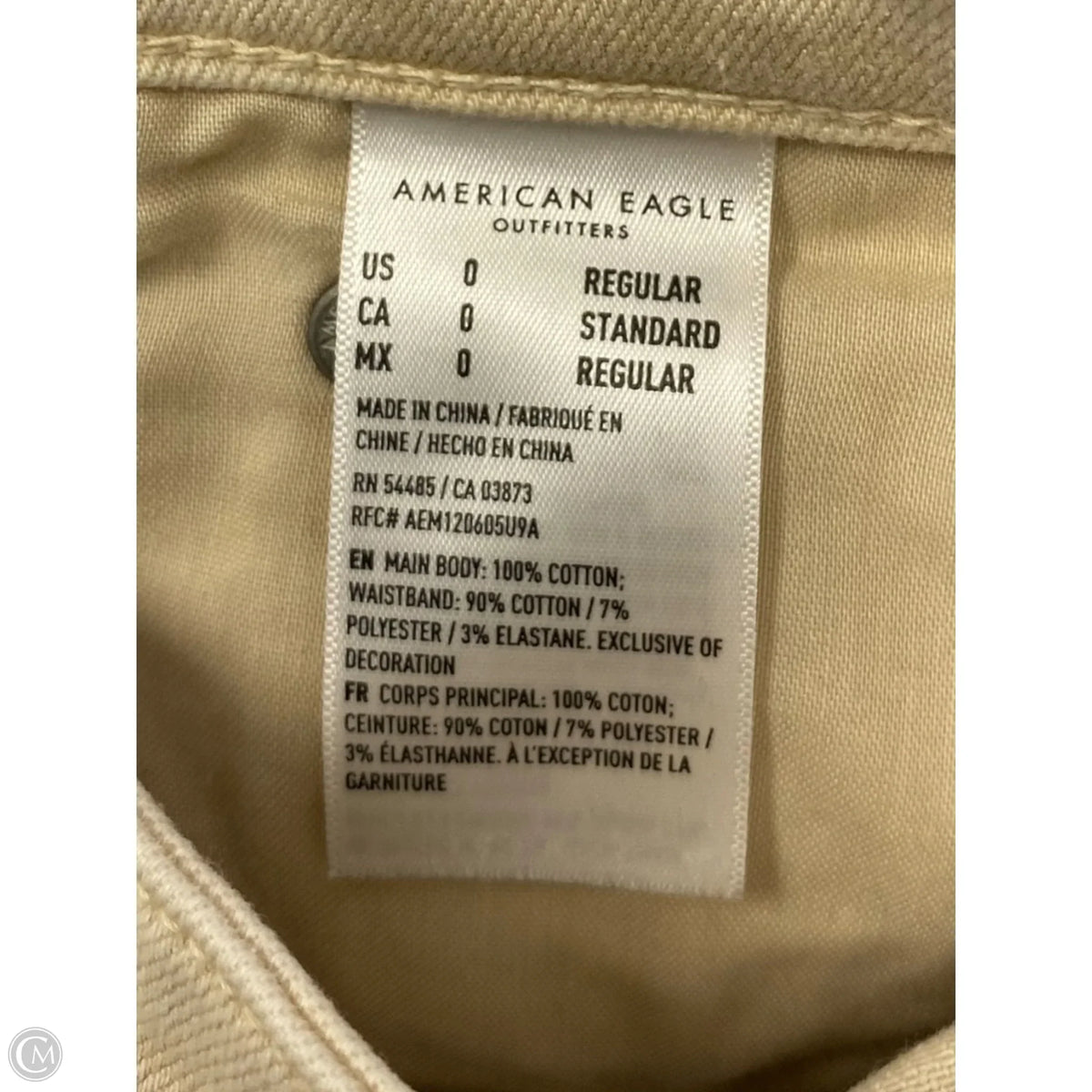 Jeans Straight By American Eagle In Tan, Size: 0