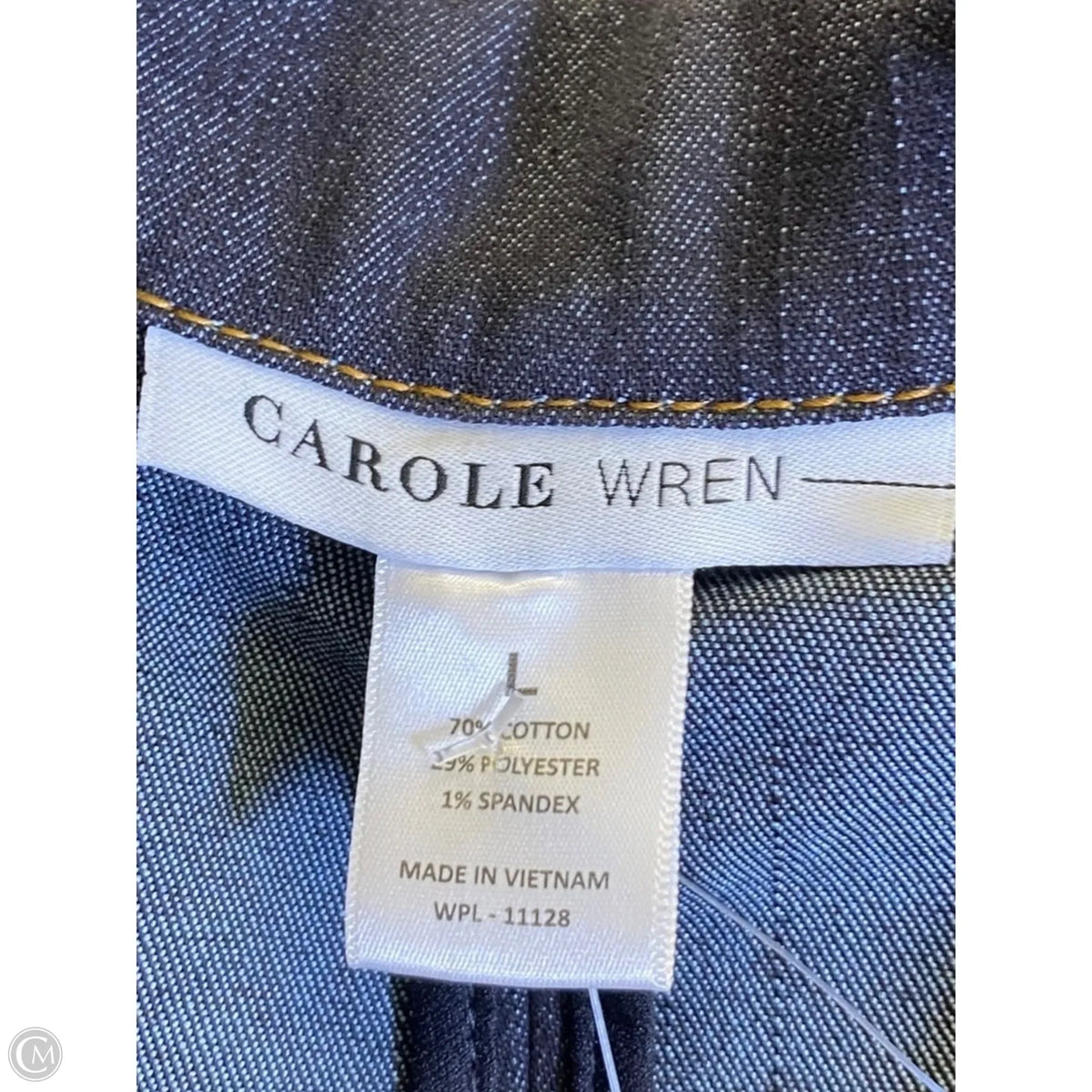 Jacket Denim By Clothes Mentor In Blue Denim, Size: L