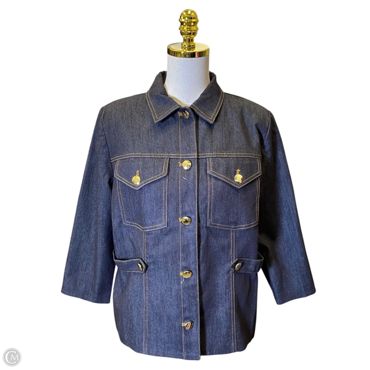 Jacket Denim By Clothes Mentor In Blue Denim, Size: L