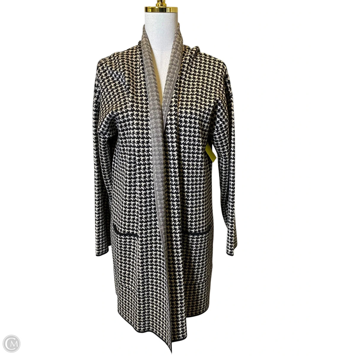 Cardigan By Max Studio In Black & Cream, Size: M