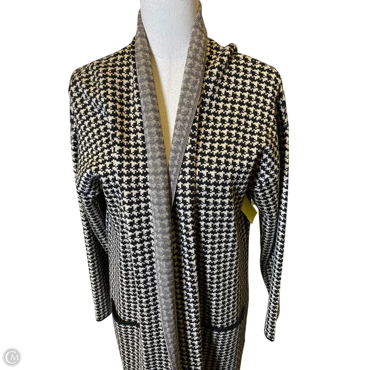 Cardigan By Max Studio In Black & Cream, Size: M