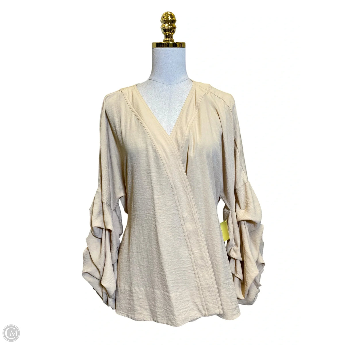 Jacket Shirt By Clothes Mentor In Tan, Size: Xl