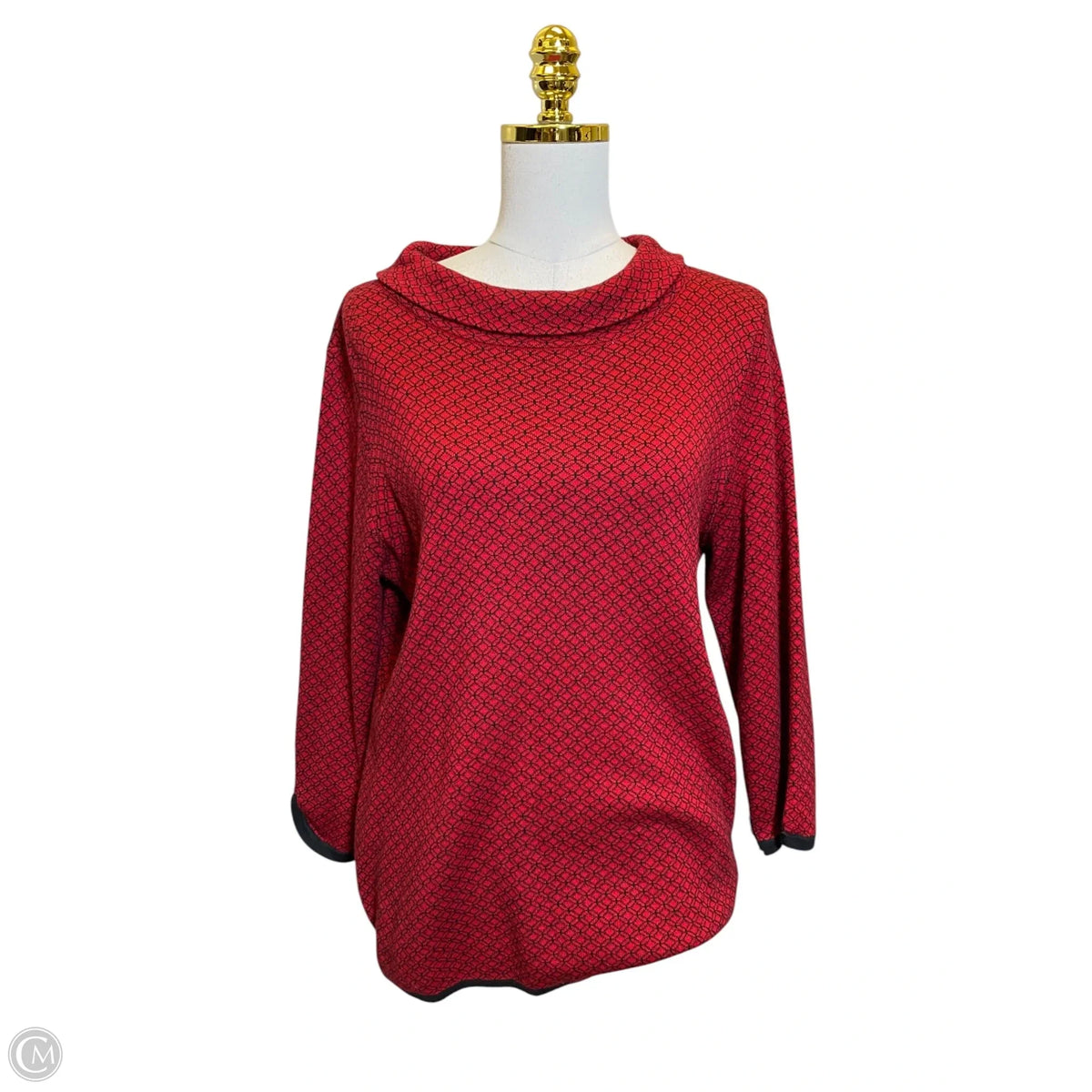 Sweater By Talbots In Black & Red, Size: M