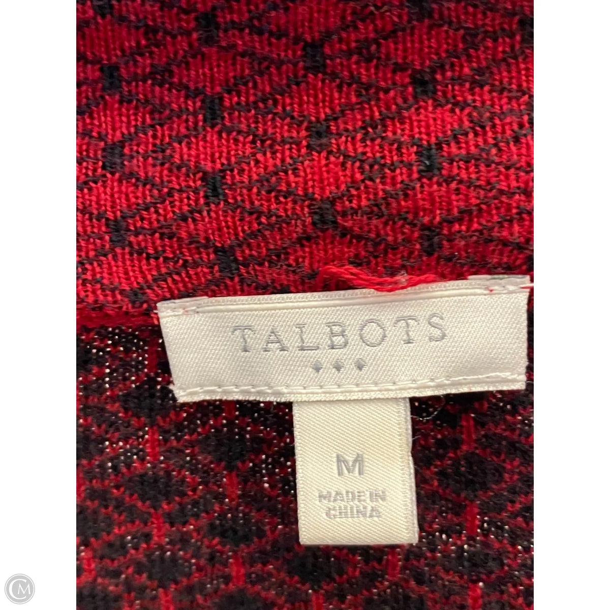 Sweater By Talbots In Black & Red, Size: M