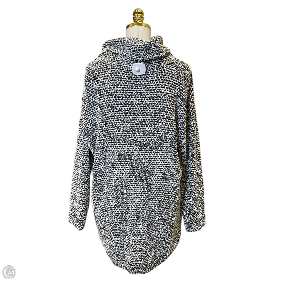 Sweater By Chicos In Black & White, Size: L