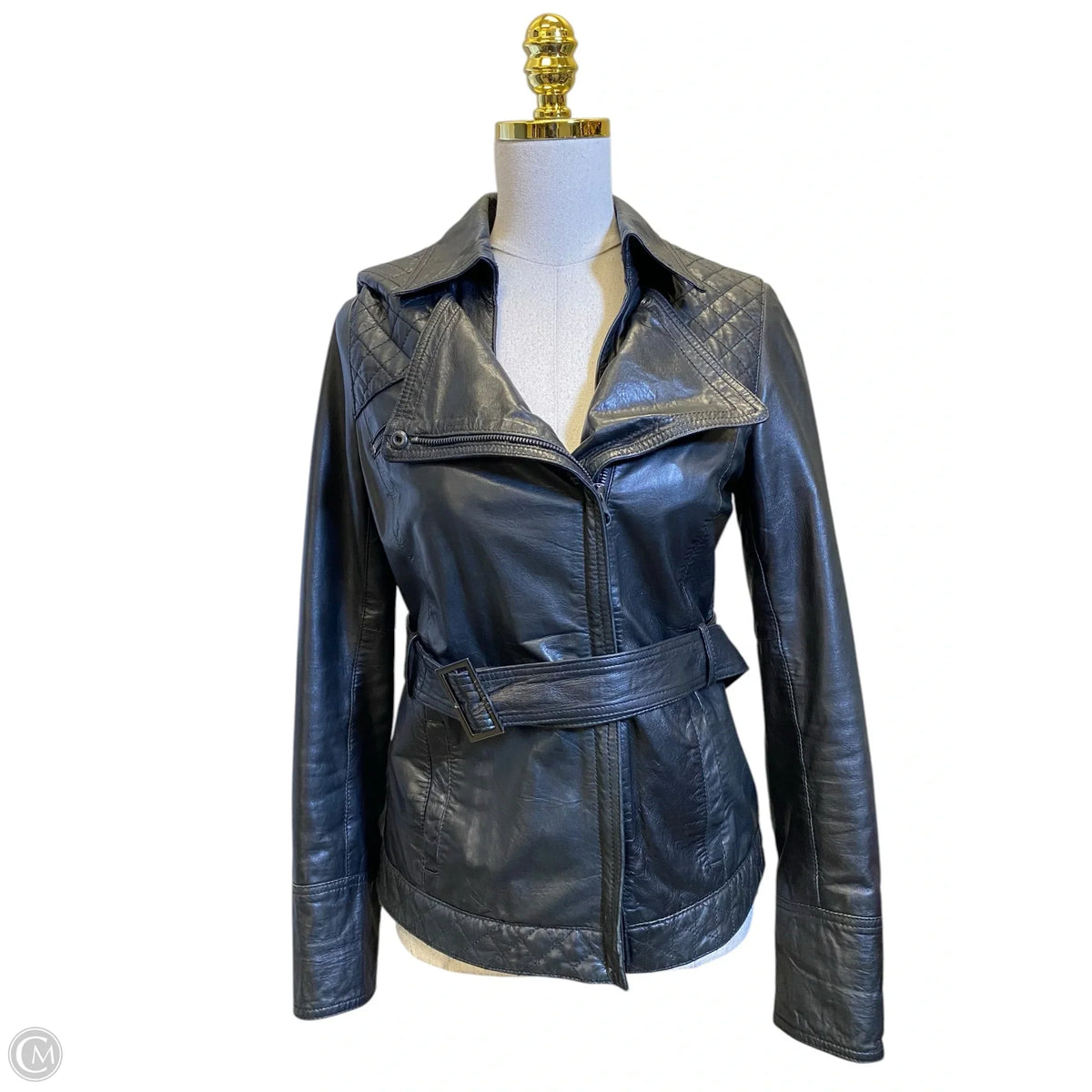 Jacket Leather By Ted Baker In Black, Size: Xs
