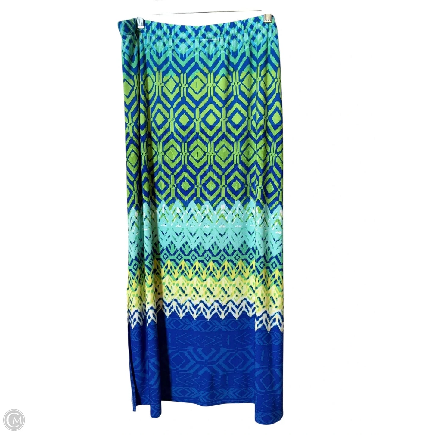 Skirt Maxi By Chicos In Blue & Green, Size: 12