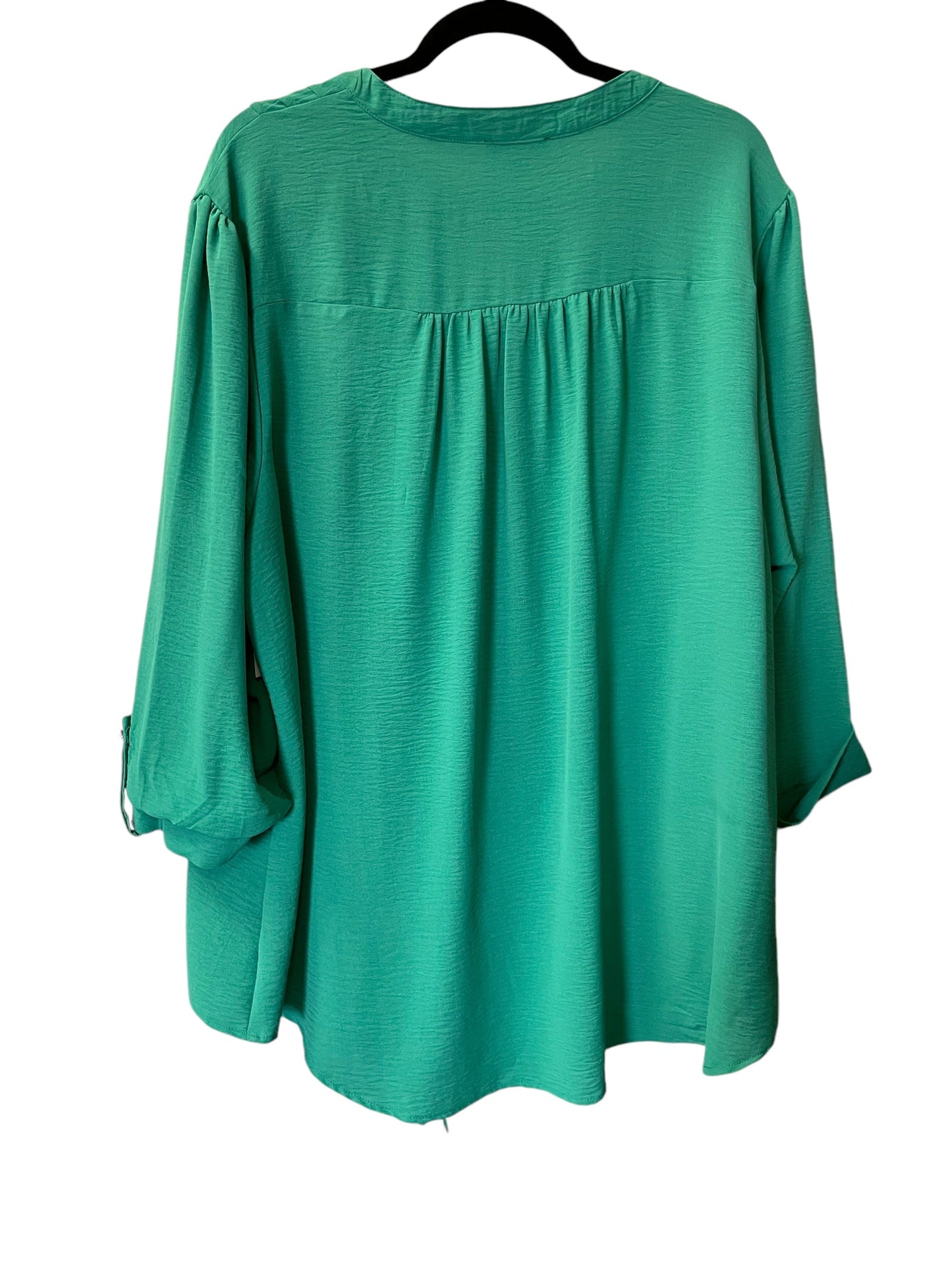 Blouse Short Sleeve By Cocomo In Green, Size: 2x