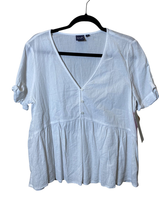 Top Short Sleeve By Gap In White, Size: M