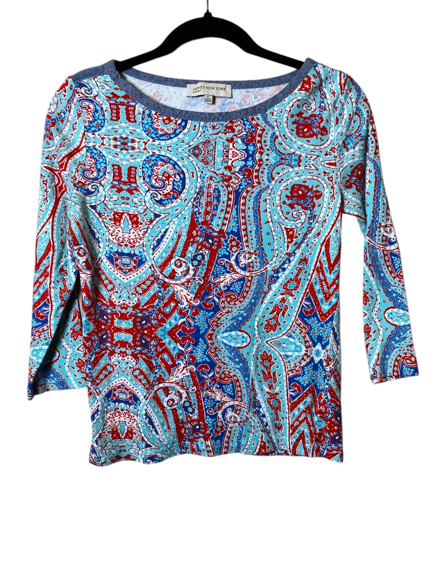 Top 3/4 Sleeve By Jones New York In Multi-colored, Size: S