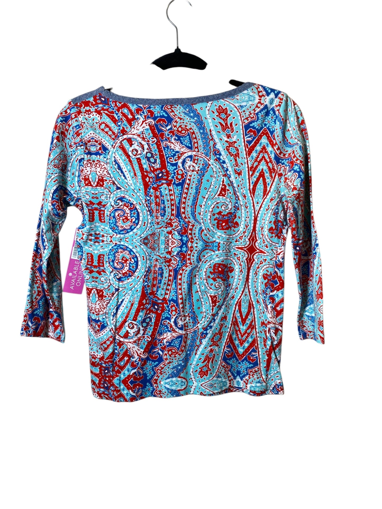 Top 3/4 Sleeve By Jones New York In Multi-colored, Size: S