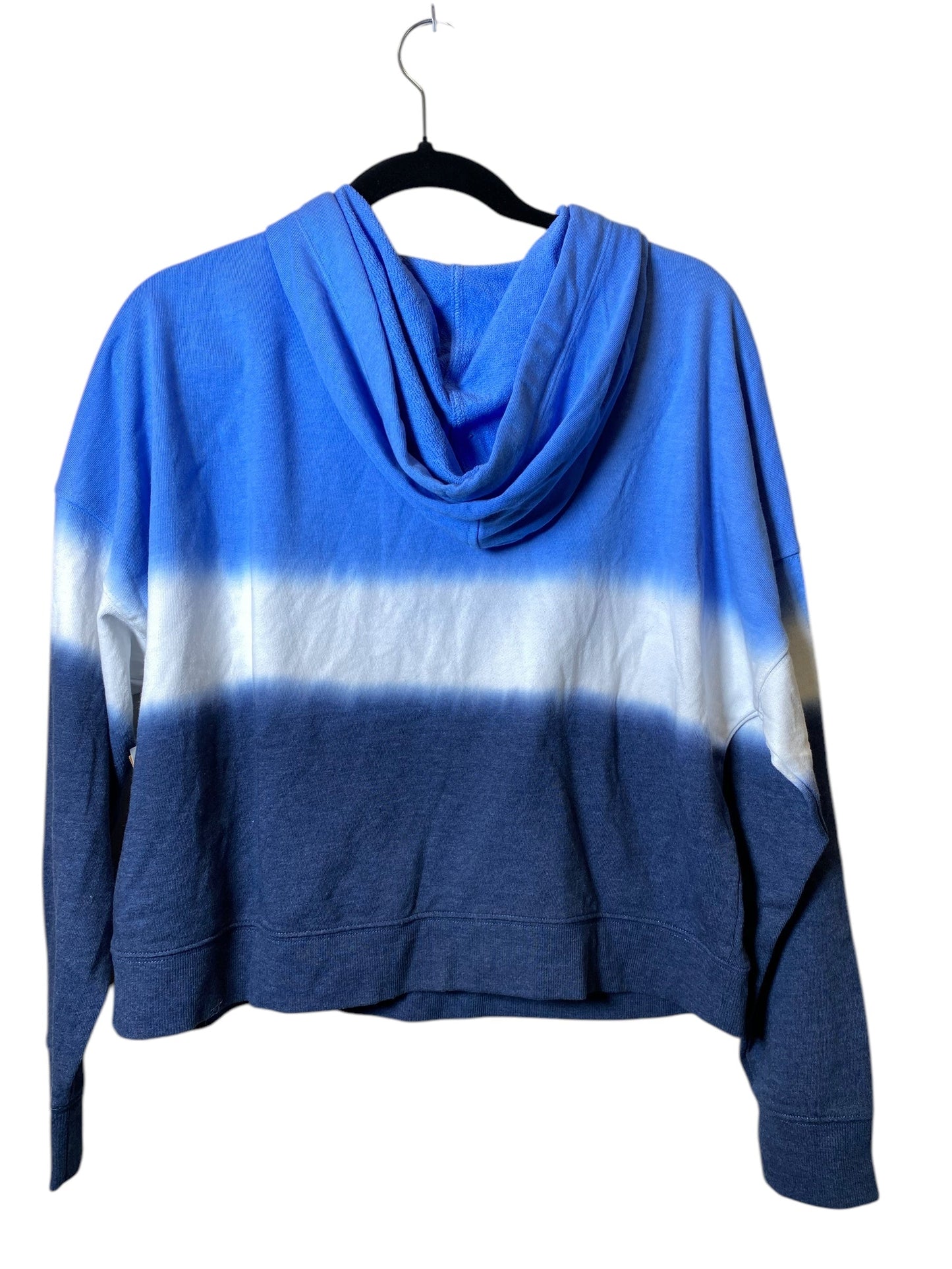 Sweatshirt Hoodie By Calvin Klein In Blue & White, Size: M