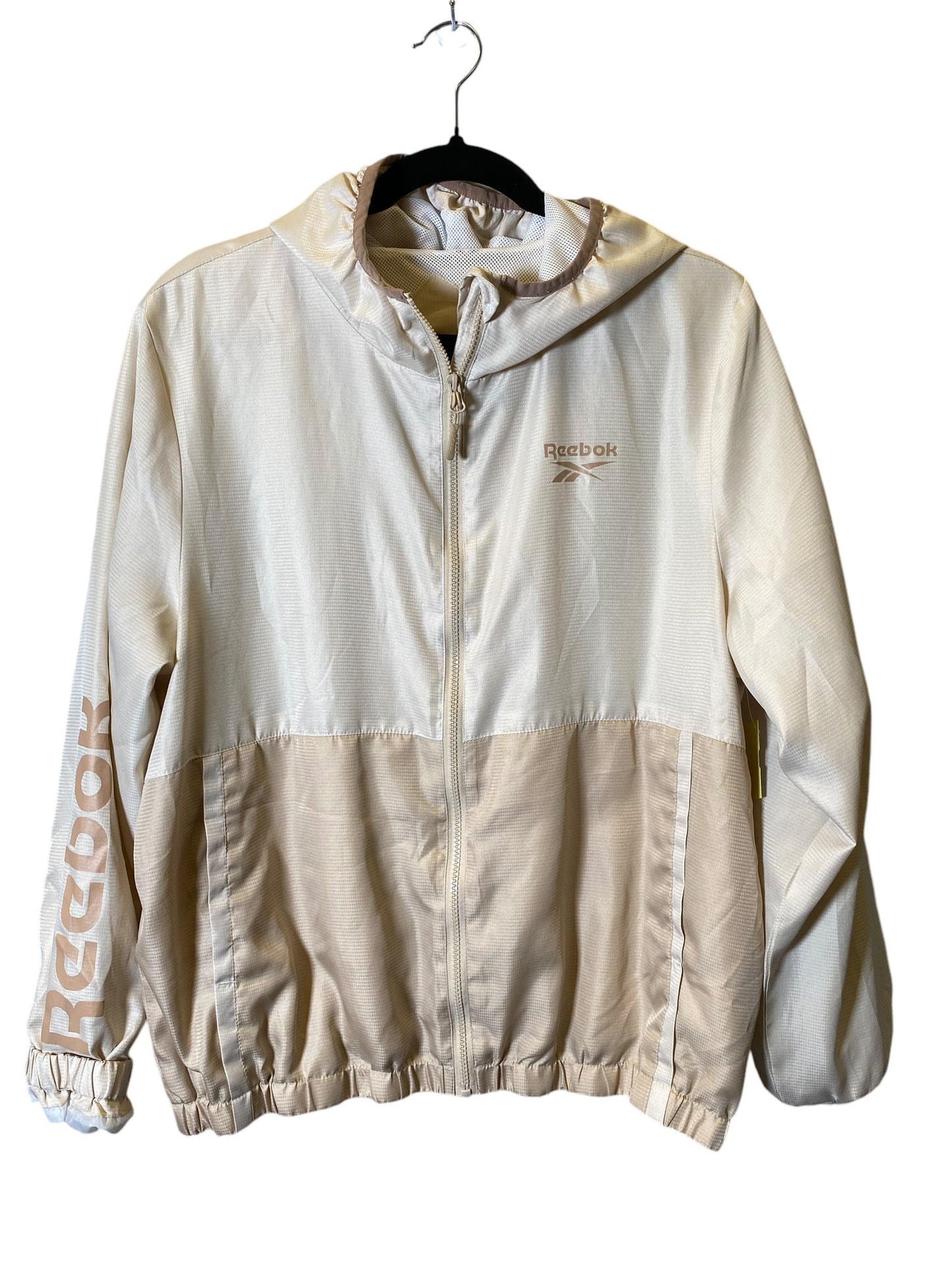 Athletic Jacket By Reebok In Cream, Size: Xl