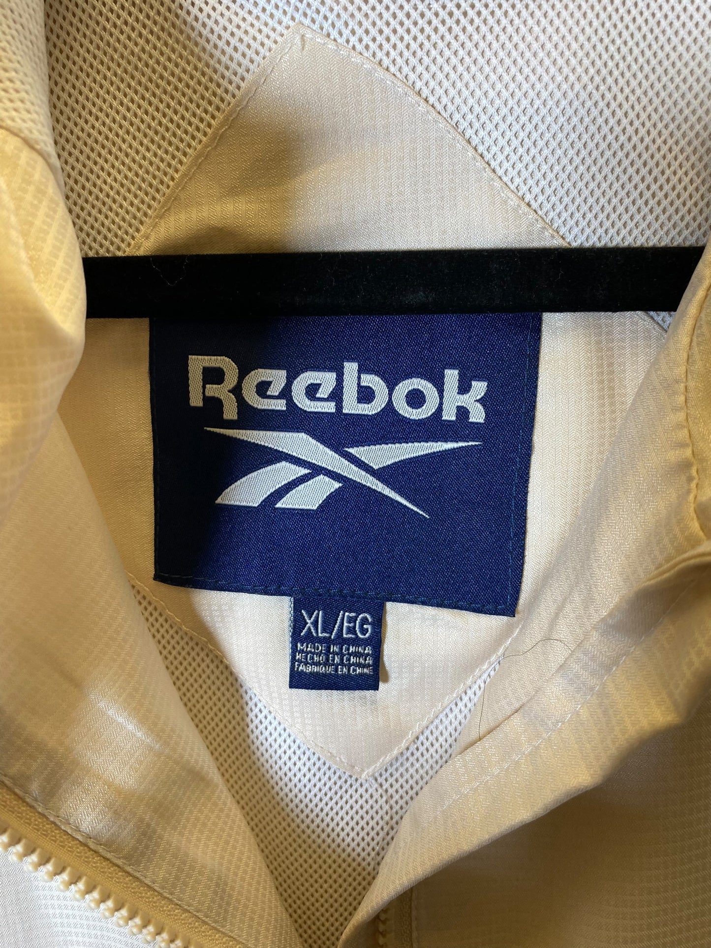 Athletic Jacket By Reebok In Cream, Size: Xl