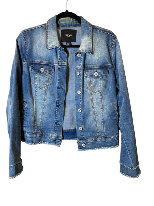 Jacket Denim By Nine West In Blue, Size: L