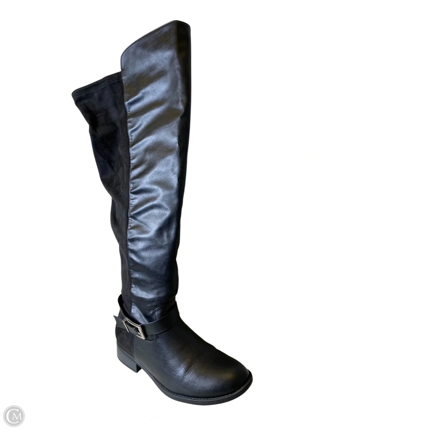 Boots Knee Flats By Clothes Mentor In Black, Size: 11