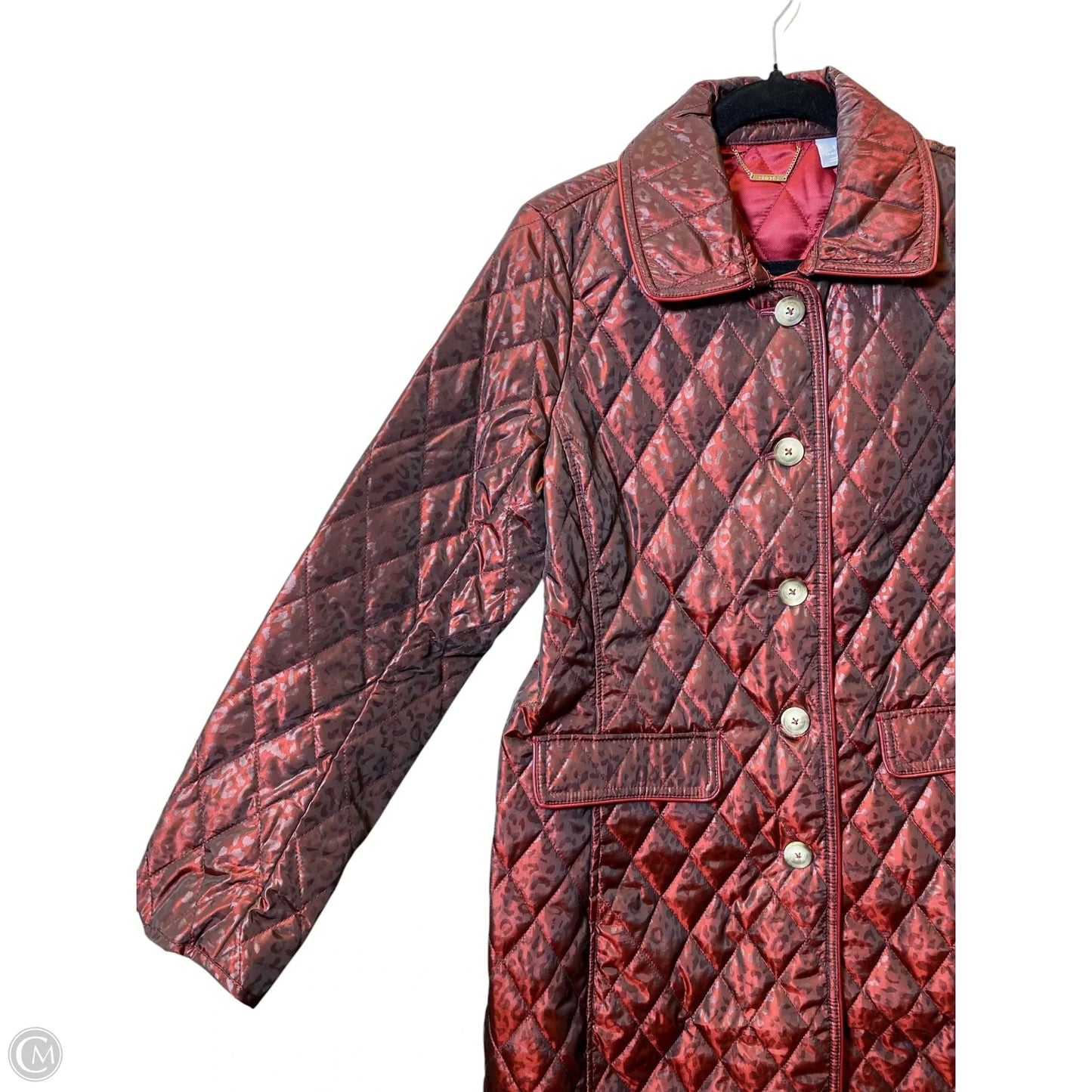 Jacket Moto By Chicos In Animal Print, Size: M