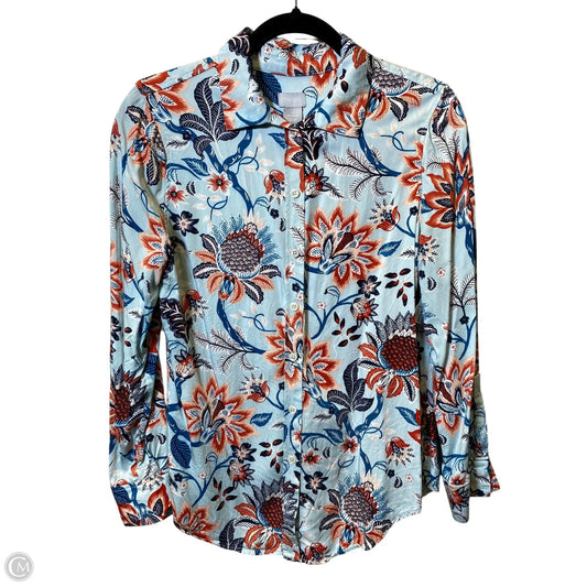 Blouse Long Sleeve By Chicos In Multi-colored, Size: S