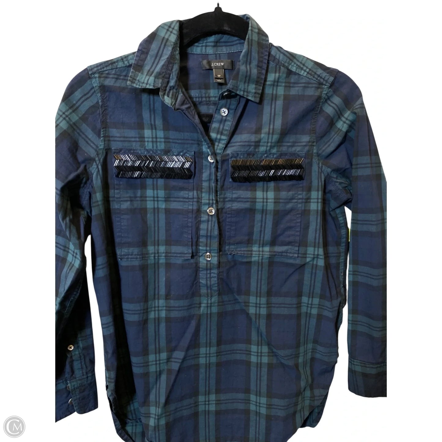 Top Long Sleeve By J. Crew In Plaid Pattern, Size: 0