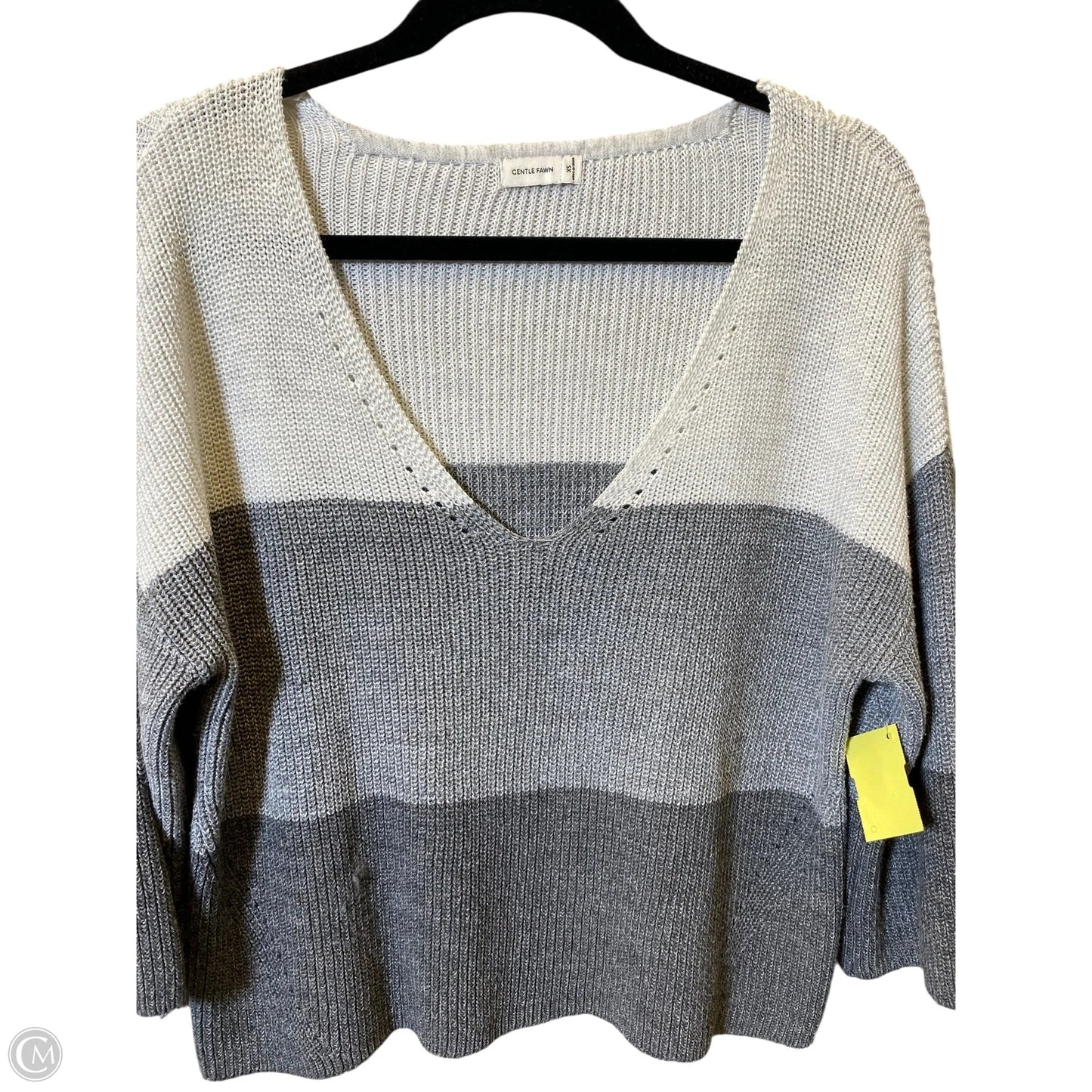 Sweater By Gentle Fawn In Grey & White, Size: Xs