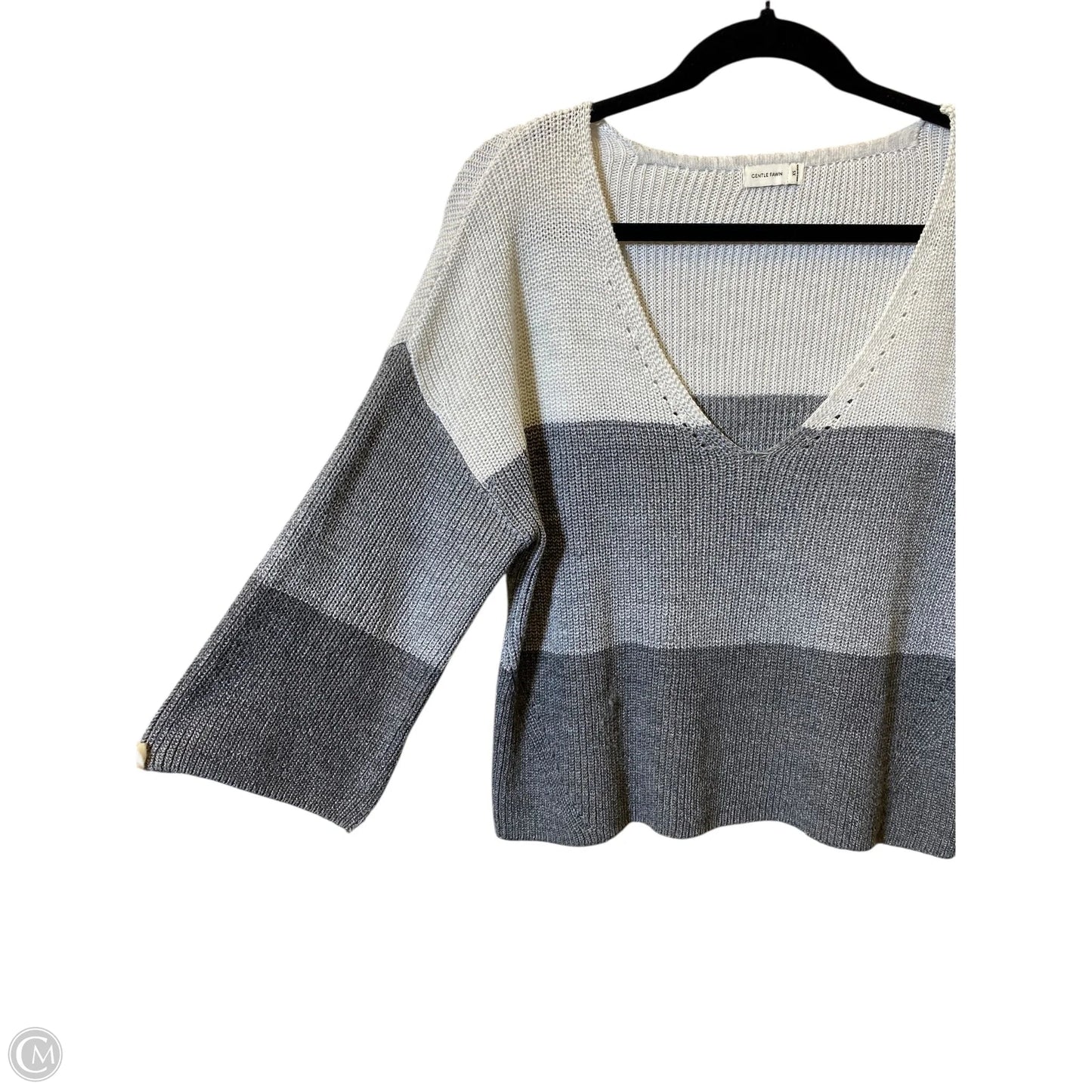 Sweater By Gentle Fawn In Grey & White, Size: Xs