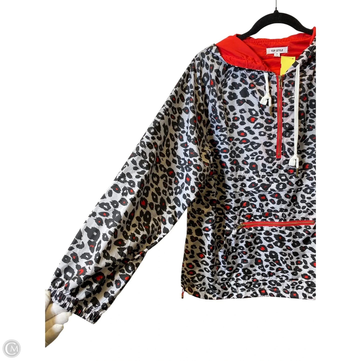 Athletic Jacket By Top Style In Animal Print, Size: M