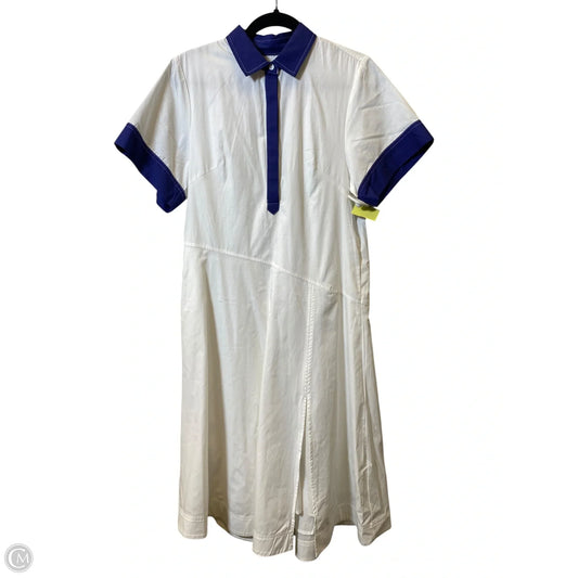 Dress Casual Maxi By Anthropologie In White & Blue , Size: S