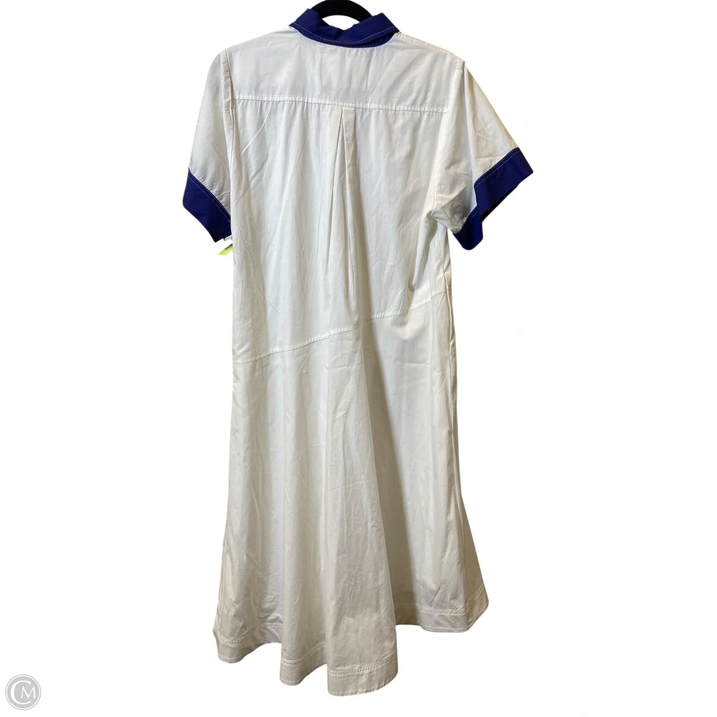 Dress Casual Maxi By Anthropologie In White & Blue , Size: S